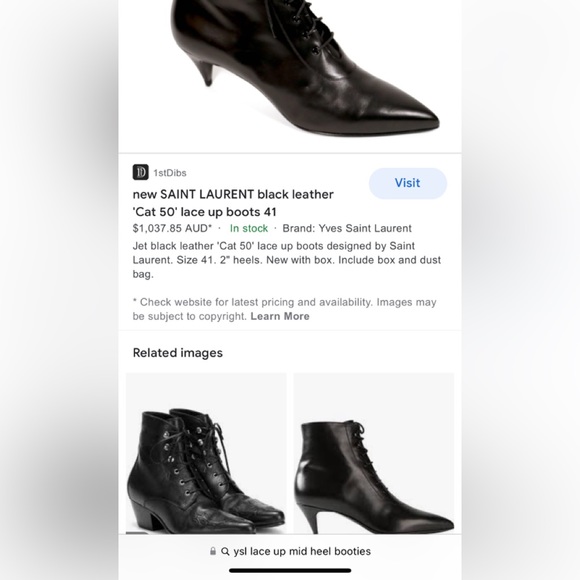 Saint Laurent Tribute lace up booties - Picture 1 of 2